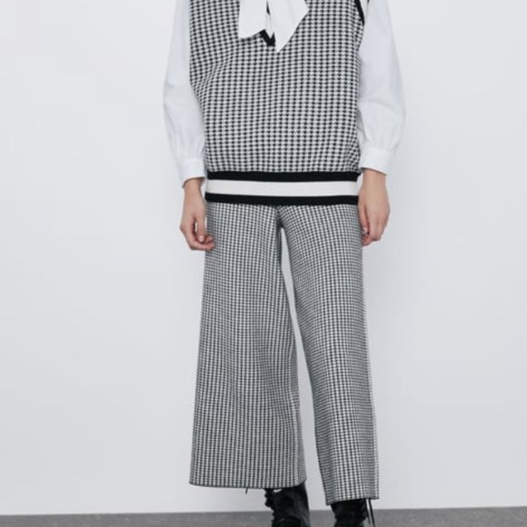 Zara Pants & Jumpsuits Zara Houndstooth Knit Pants Poshmark